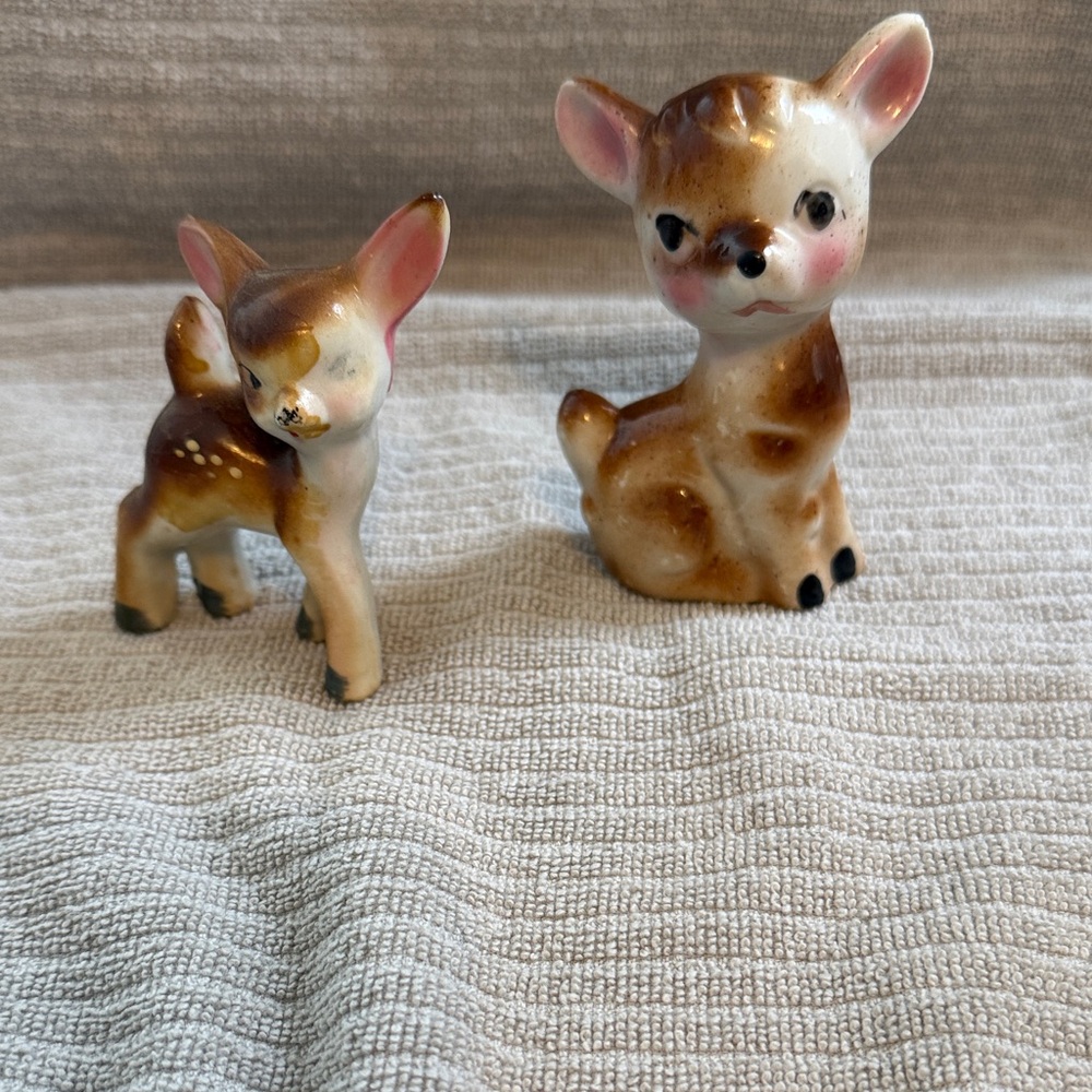 Vintage porcelain Deer Figurines, made in Japan